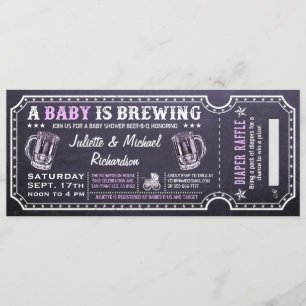 Een Baby is het Baby shower Ticket Invitatie van h Kaart