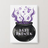 Een Baby is het Baby shower van de Brouwende Cauld Button (Voorkant)