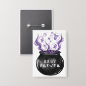 Een Baby is het Baby shower van de Brouwende Cauld Button (Voorkant / Achterkant)