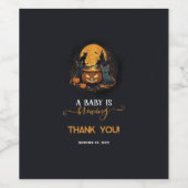 Een Baby is het Baby shower van de stekelkegel Wijn Etiket (Enkel label)