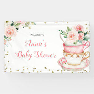 Een Baby is het Baby shower van de Tea Party Spandoek