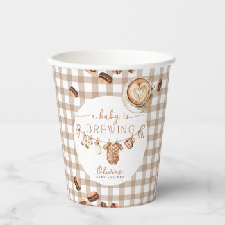 Een baby is het brouwen van Coffee Bean Baby Showe Papieren Bekers