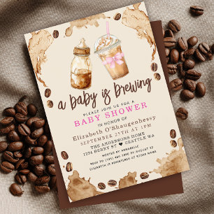 Een Baby is het brouwen van Coffee Girl Baby showe Kaart