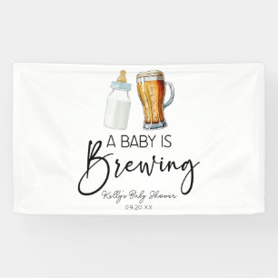 Een Baby is het brouwen van flessenglas Baby showe Spandoek
