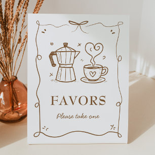 Een Baby is het brouwen van koffie Baby shower gun Reclamebord Met Voetstuk