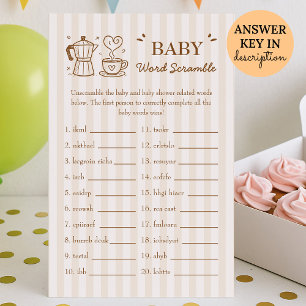Een Baby is het brouwen van koffie Baby Word Scram