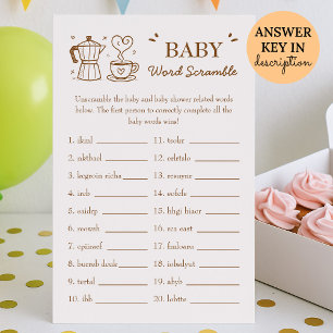 Een Baby is het brouwen van koffie Baby Word Scram