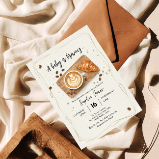 Een Baby is het brouwen van koffie thema Baby show Kaart
