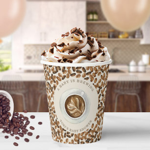 Een Baby is het brouwen van koffiekopje & bonen Ba Papieren Bekers