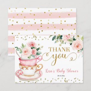 Een Baby is het brouwen van Tea Party Baby shower  Bedankkaart
