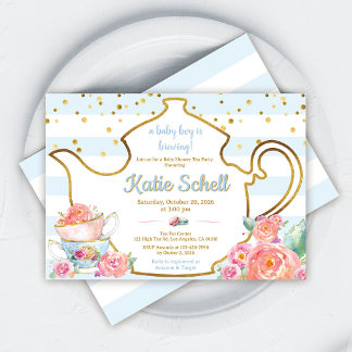 Een baby is in aantocht Flower Boy Baby Shower The Kaart