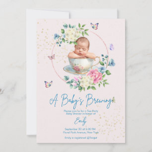 Een baby is in de maak Roze baby shower Kaart