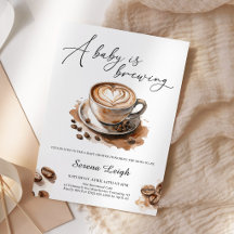 Een baby is koffie aan het zetten Baby Shower