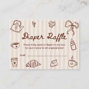 Een baby is koffie aan het zetten Baby Shower Luie Informatiekaartje