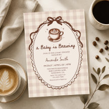 Een baby is koffie aan het zetten Baby Shower Uitn
