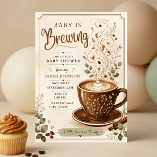 Een baby is koffie aan het zetten Baby Shower Uitn Kaart