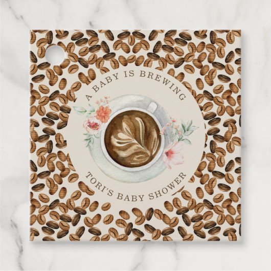 Een Baby is koffiebont Baby shower Bedankjes Labels (Voorkant)