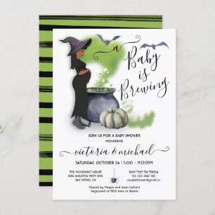 Een Baby is Pregant Witch Baby shower Invita Kaart