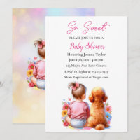Een baby meisje en haar hond Baby shower