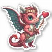 Een Baby Red Dragon-Valentijn Sticker (Voorkant)