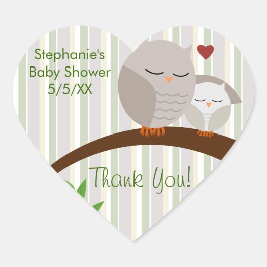 een Baby shower dat geslachtsneutraal is Hart Sticker (Voorkant)