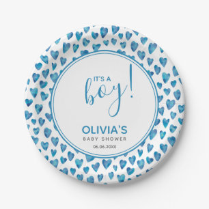 Een Baby shower-liefdeshart Papieren Bordje