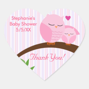 Een Baby shower roze Hart Sticker