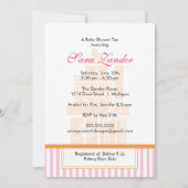 Een Baby shower-Tea-partij  | Meisje Kaart (Achterkant)