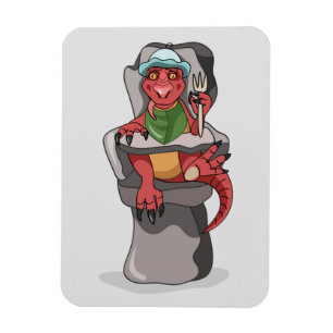 Een Baby Tyrannosaurus rex zittend in een hoge sto Magneet