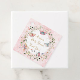 Een Baby-vlinder is onderweg naar het Baby shower Bedankjes Labels