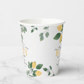Een Baby Waterverf Lemon Baby shower Papieren Bekers (Links)