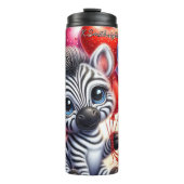 Een Baby Zebra met hartballonnen Thermosbeker (Voorkant)
