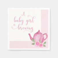 Een babymeisje is in aantocht Roze Theepot Baby Sh