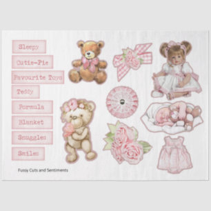 Een babymeisjeseries ontwerp 7 tissuepapier