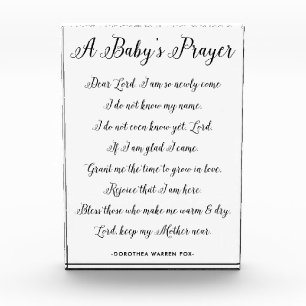 Een Baby's Gebed Gedicht - Kunstprint Kinderkamer Fotoblokken