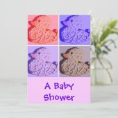 Een babyshower kaart (Staand voorkant)