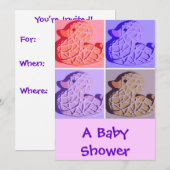Een babyshower kaart (Voorkant / Achterkant)