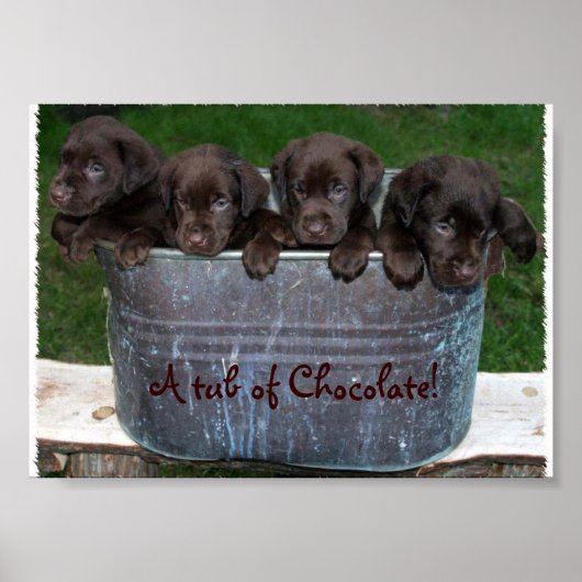 Een bad met chocolade-afbeelding poster (Voorkant)