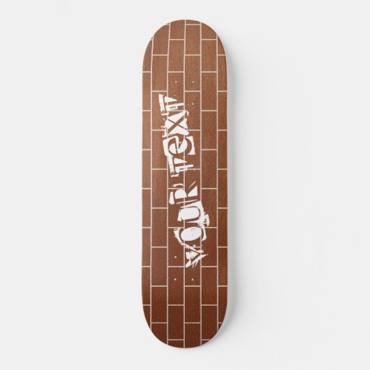 Een bakstenen muur - aangepaste tekst / naam / mee skateboard (Voorkant)