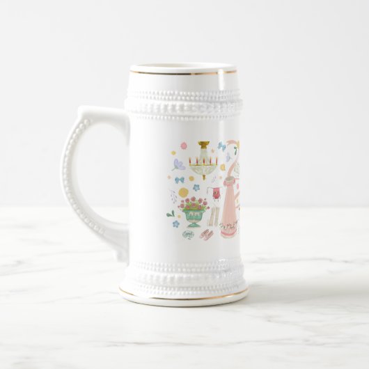 Een bal de kroon in Beer Stein Bierpul (Links)