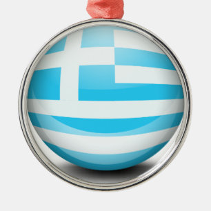 Een bal met de vlag van Griekenland Metalen Ornament