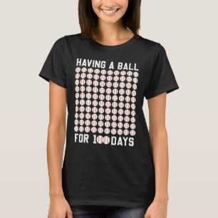 Een bal voor 100 dagen honkbal 100 dagen van schoo t-shirt