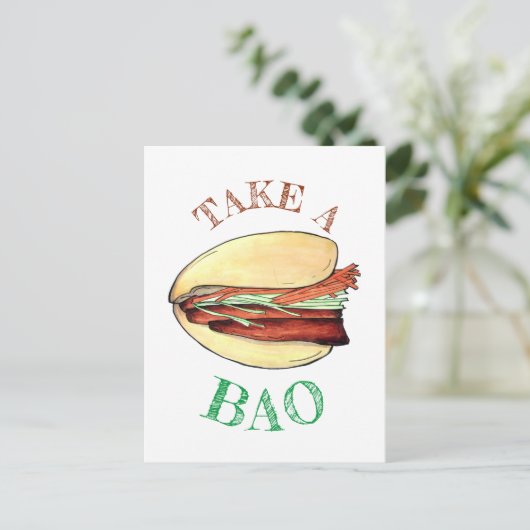 EEN BAO Pork Belly Bun Celebration Congrations Briefkaart (Staand voorkant)