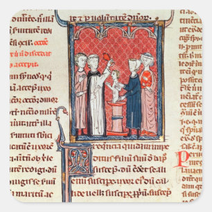 Een Baptismscène uit 'Decret de Gratien' Vierkante Sticker