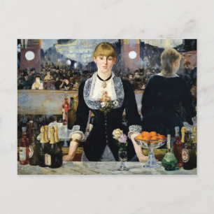 Een bar bij de Folies-Bergère door Manet Briefkaart