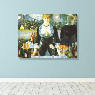 Een bar in de Folies Bergère door Édouard Manet Canvas Afdruk