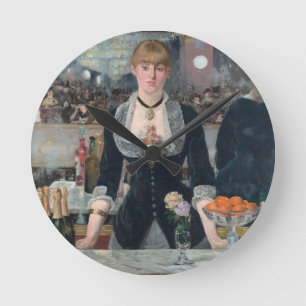 Een bar van Edouard Manet's in folies-Bergère Ronde Klok