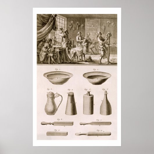 Een barbershop- en barber-gereedschap uit de 'Ency Poster (Voorkant)