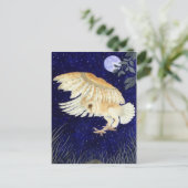 Een Barn Owl tijdens de vlucht Briefkaart (Staand voorkant)