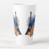 Een Basenji in Parijs Funny Dog Latte Mok (Voorkant)